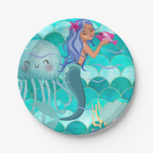 Plato De Papel Placas de papel de sirena