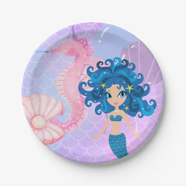 Plato De Papel Placas de papel de sirena (Anverso)