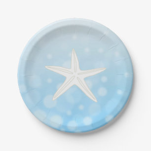 Plato De Papel Placas de papel de Starfish con temática Blue Beac