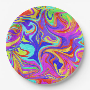 Plato De Papel Placas De Papel De Swirl En Color