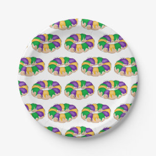 Plato De Papel Placas de papel de torta del Rey Mardi Gras