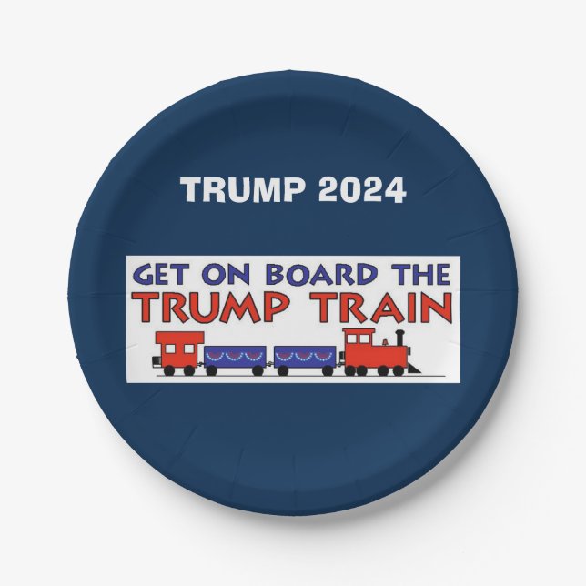 PLATO DE PAPEL PLACAS DE PAPEL DE TREN DE TRUMP (Anverso)