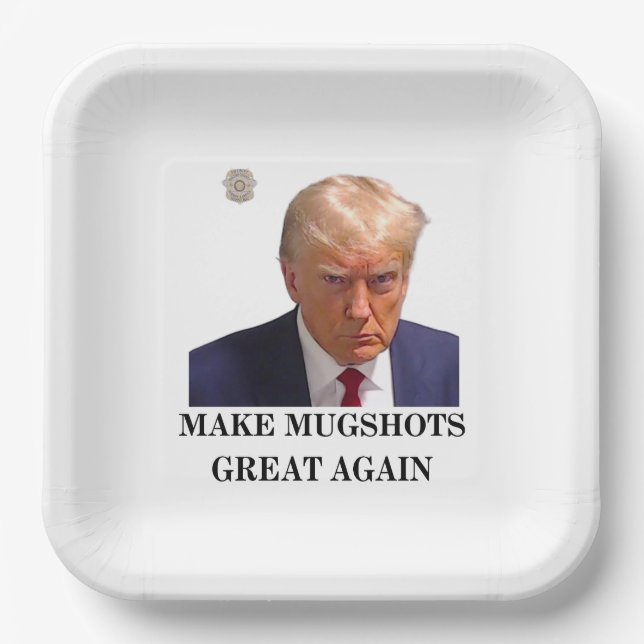 Plato De Papel Placas de papel de Trump Mug Shot (Anverso)