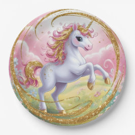 Plato De Papel Placas de papel de unicornio