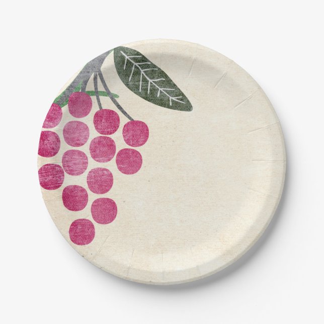 Plato De Papel Placas de papel de uvas de viñas rusas (Anverso)