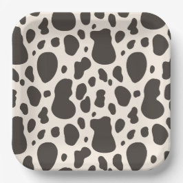 Plato De Papel Placas de papel de vaca | Placas Fiestas occidenta