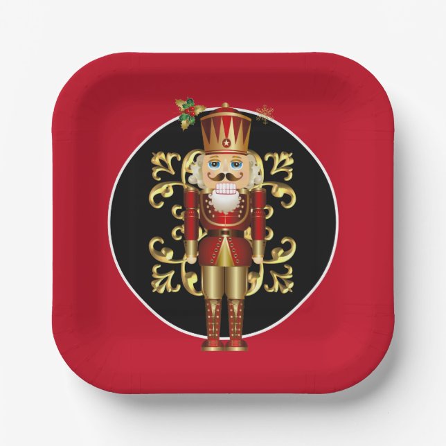 Plato De Papel Placas de papel de vacaciones-Nutcracker (Anverso)