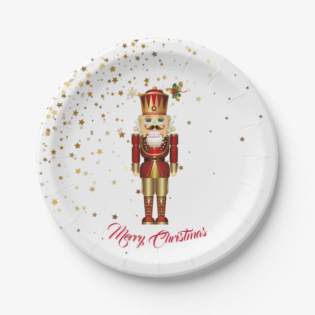 Plato De Papel Placas de papel de vacaciones-Nutcracker (Anverso)