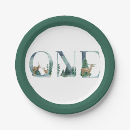 Plato De Papel Placas de papel de Woodland Winter ONEderland