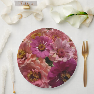 Plato De Papel Placas de papel de zinnia para un Fiesta de jardín