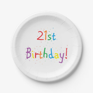 Plato De Papel placas de papel del "21ro cumpleaños"