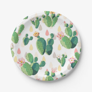 Plato De Papel Placas de papel del cactus precioso suculento
