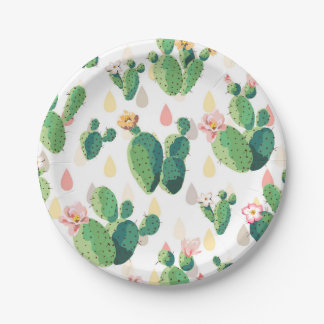 Plato De Papel Placas de papel del cactus precioso suculento