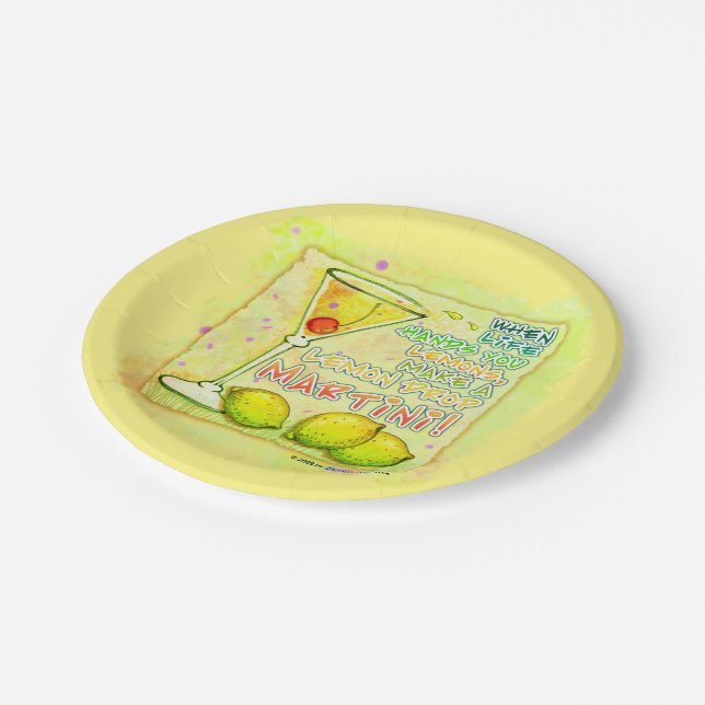 PLATO DE PAPEL PLACAS DE PAPEL DEL CÓCTEL - GOTA DE LIMÓN MARTINI (Angular)