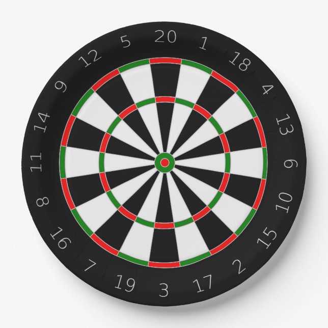 Plato De Papel Placas de papel del Dartboard (Anverso)