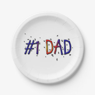 Plato De Papel Placas de papel del día de padre del papá #1