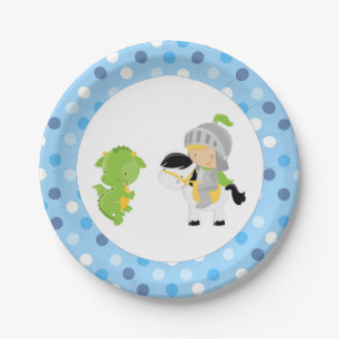 Plato De Papel Placas de papel del dragón del caballero