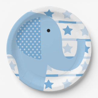 Plato De Papel Placas de papel del elefante azul