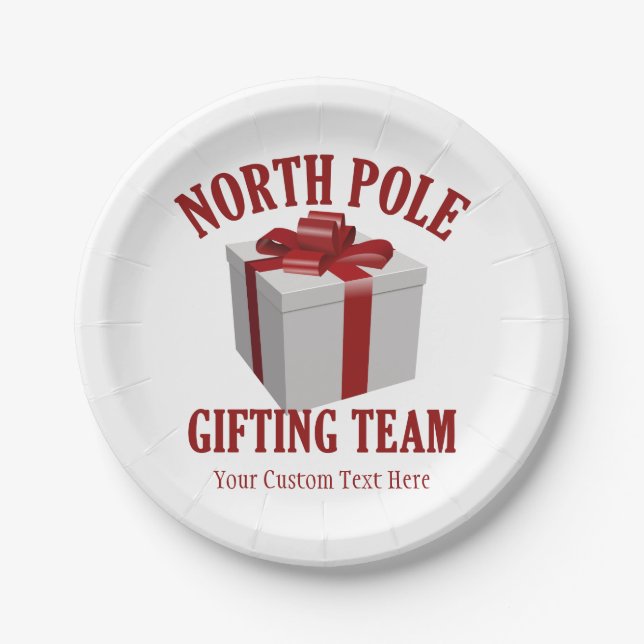 Plato De Papel Placas de papel del equipo de regalos del Polo Nor (Anverso)
