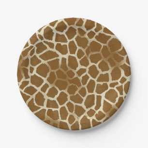 Plato De Papel Placas de papel del estampado de girafa