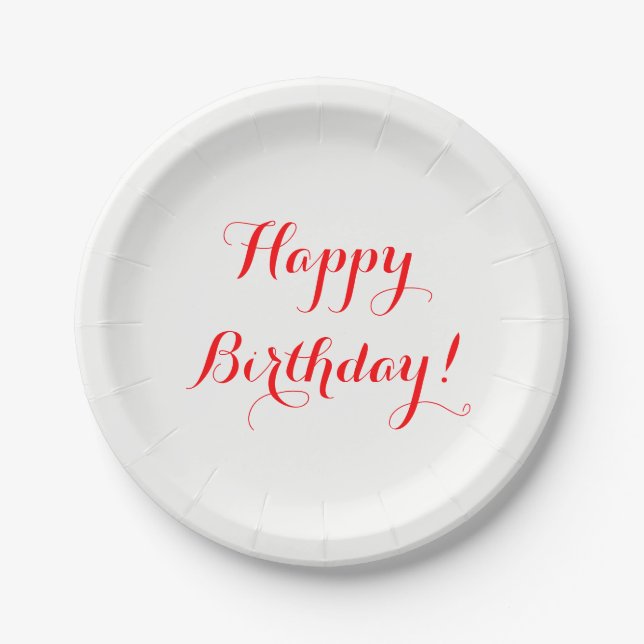Plato De Papel Placas de papel del feliz cumpleaños (Anverso)