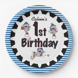 Plato De Papel Placas de papel del feliz cumpleaños del béisbol