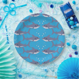 Plato De Papel Placas de papel del fiesta azul del modelo del