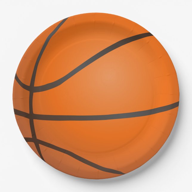 Plato De Papel Placas de papel del fiesta del baloncesto (Anverso)