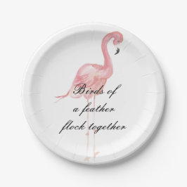 Plato De Papel Placas de papel del fiesta rosado del flamenco