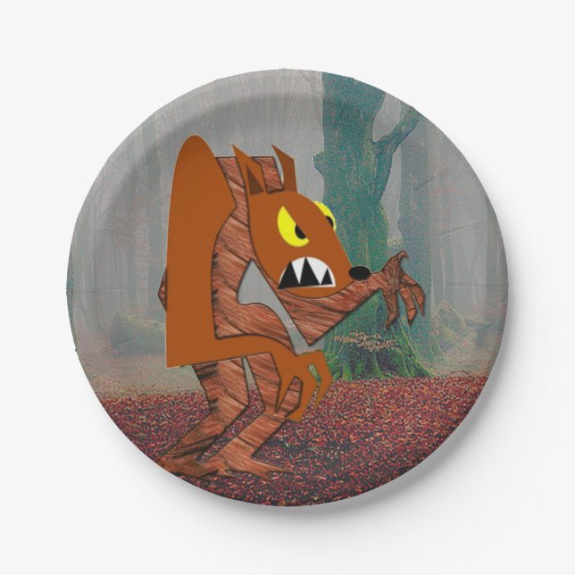 Plato De Papel Placas de papel del hombre lobo (Anverso)