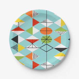 Plato De Papel Placas de papel del modelo retro del Harlequin