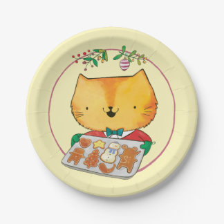 Plato De Papel Placas de papel del navidad lindo del gato
