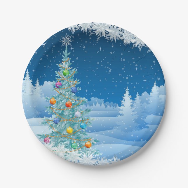 Plato De Papel Placas de papel del navidad magnífico (Anverso)