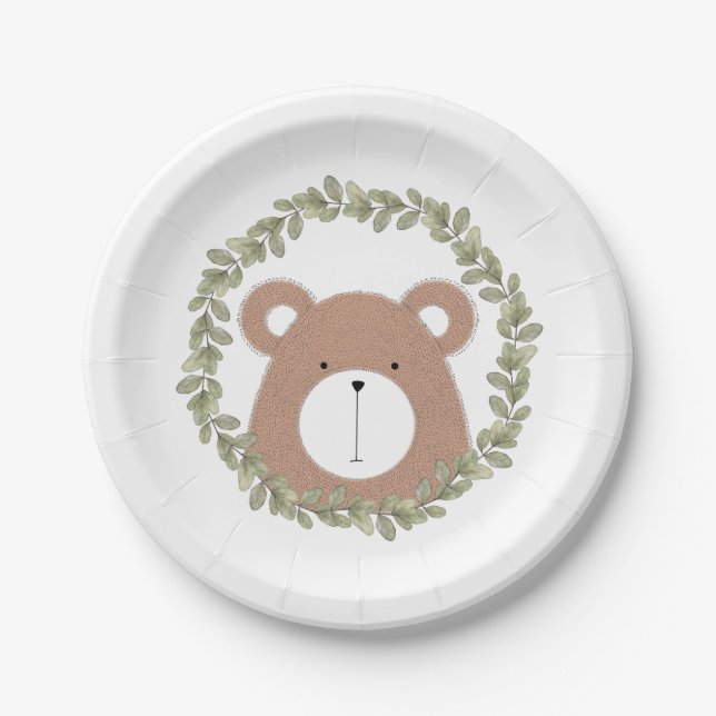 Plato De Papel Placas de papel del oso (Anverso)