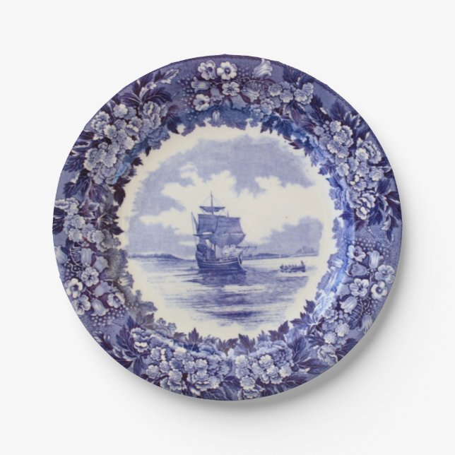 Plato De Papel Placas de papel del peregrino: Wedgwood Mayflower (Anverso)