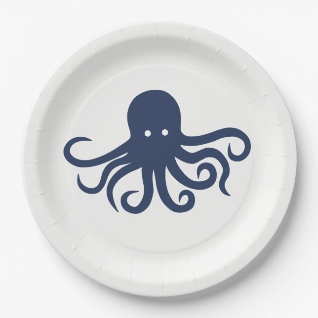 Plato De Papel Placas de papel del pulpo (Anverso)