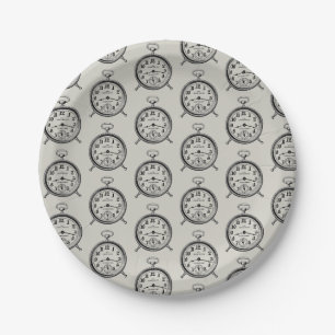 Plato De Papel Placas de papel del reloj del vintage
