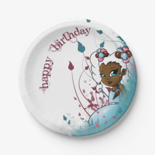 Plato De Papel Placas de papel del sorbete del cumpleaños dulce