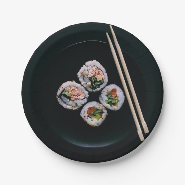 Plato De Papel Placas de papel del sushi (Anverso)