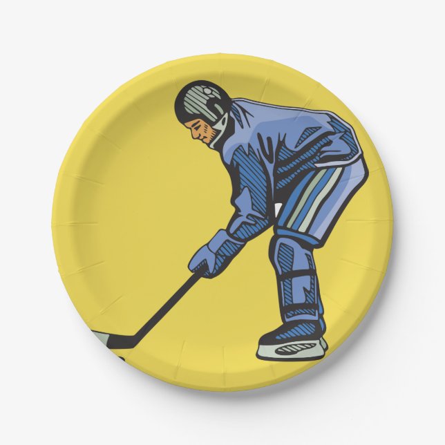 Plato De Papel Placas de papel del tiempo del hockey sobre hielo (Anverso)