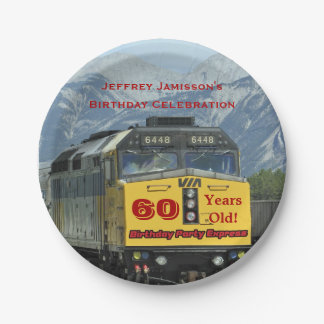 Plato De Papel Placas de papel del tren de ferrocarril, 60.o
