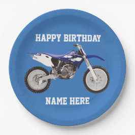 Plato De Papel Placas de papel deportivo Dirt Bike Blue Birthday