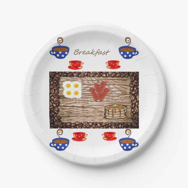 Plato De Papel Placas de papel Desayuno (Anverso)