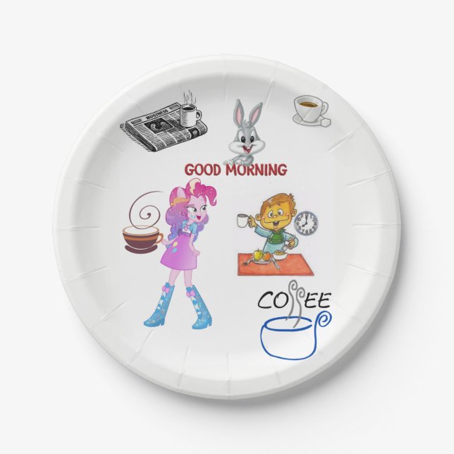 Plato De Papel Placas de papel Desayuno (Anverso)