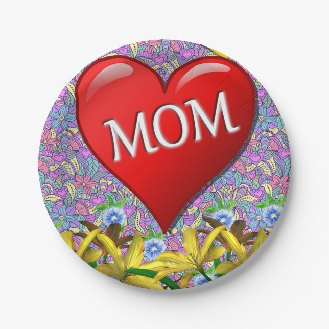 Plato De Papel Placas de papel Día de la Madre (Anverso)