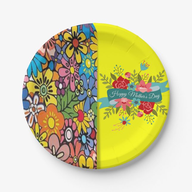 Plato De Papel Placas de papel Día de la Madre (Anverso)