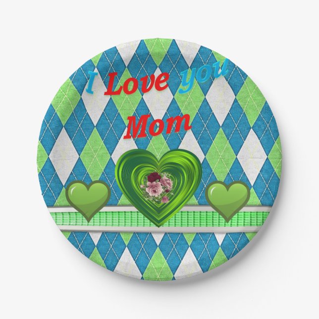 Plato De Papel Placas de papel Día de la Madre (Anverso)