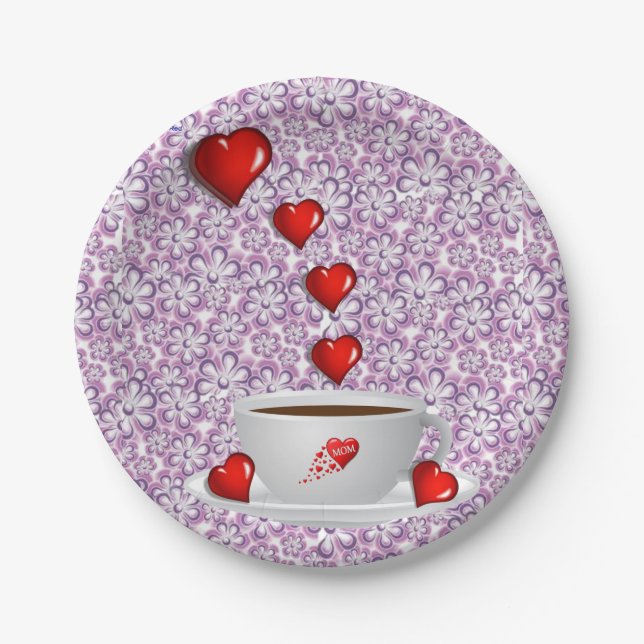Plato De Papel Placas de papel Día de la Madre (Anverso)