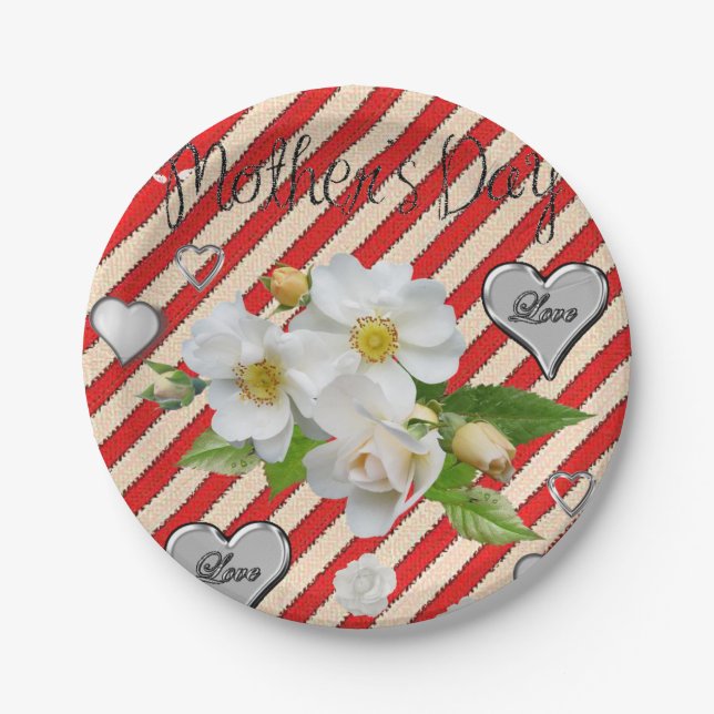 Plato De Papel Placas de papel Día de la Madre (Anverso)