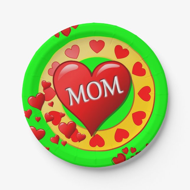 Plato De Papel Placas de papel Día de la Madre (Anverso)